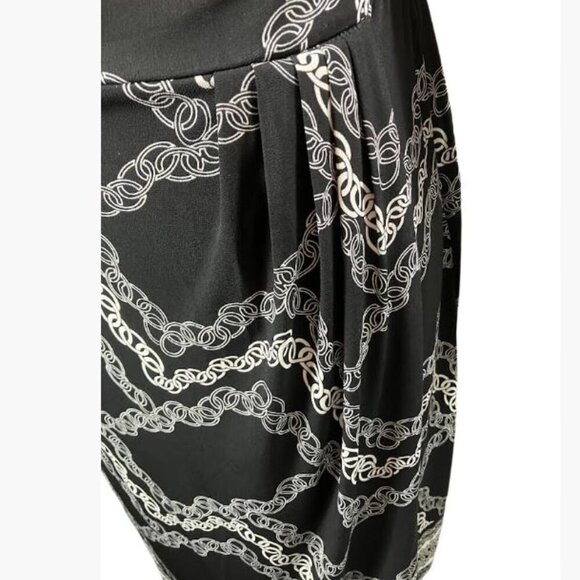 Maggy London Black and White Chains Dress with Cowl Neckline  Size 10  NWT - Picture 8 of 10